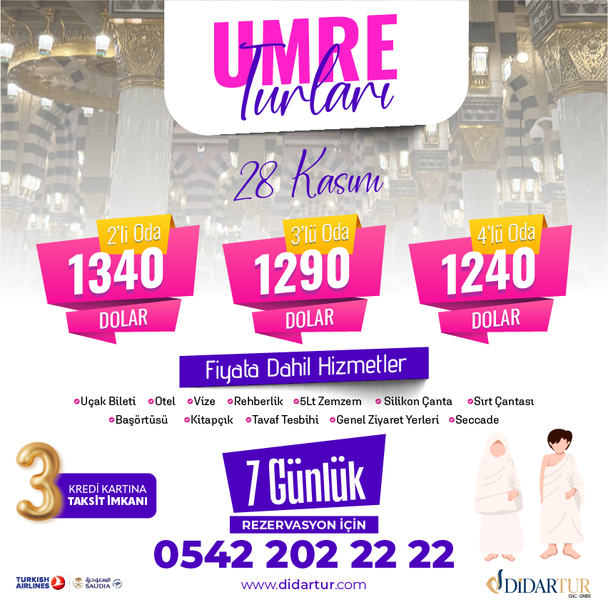 umreye gitmek-türkiye umre fiyatları-1 haftalık umre fiyatları